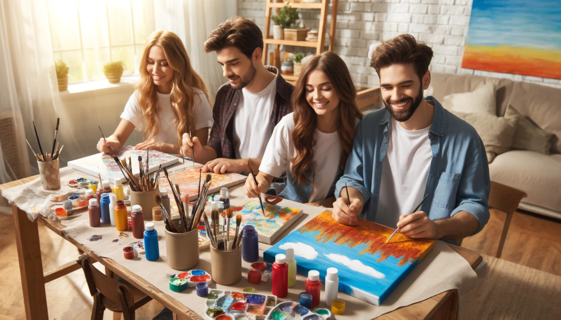 Activité DIY : atelier de peinture sur toile entre amis