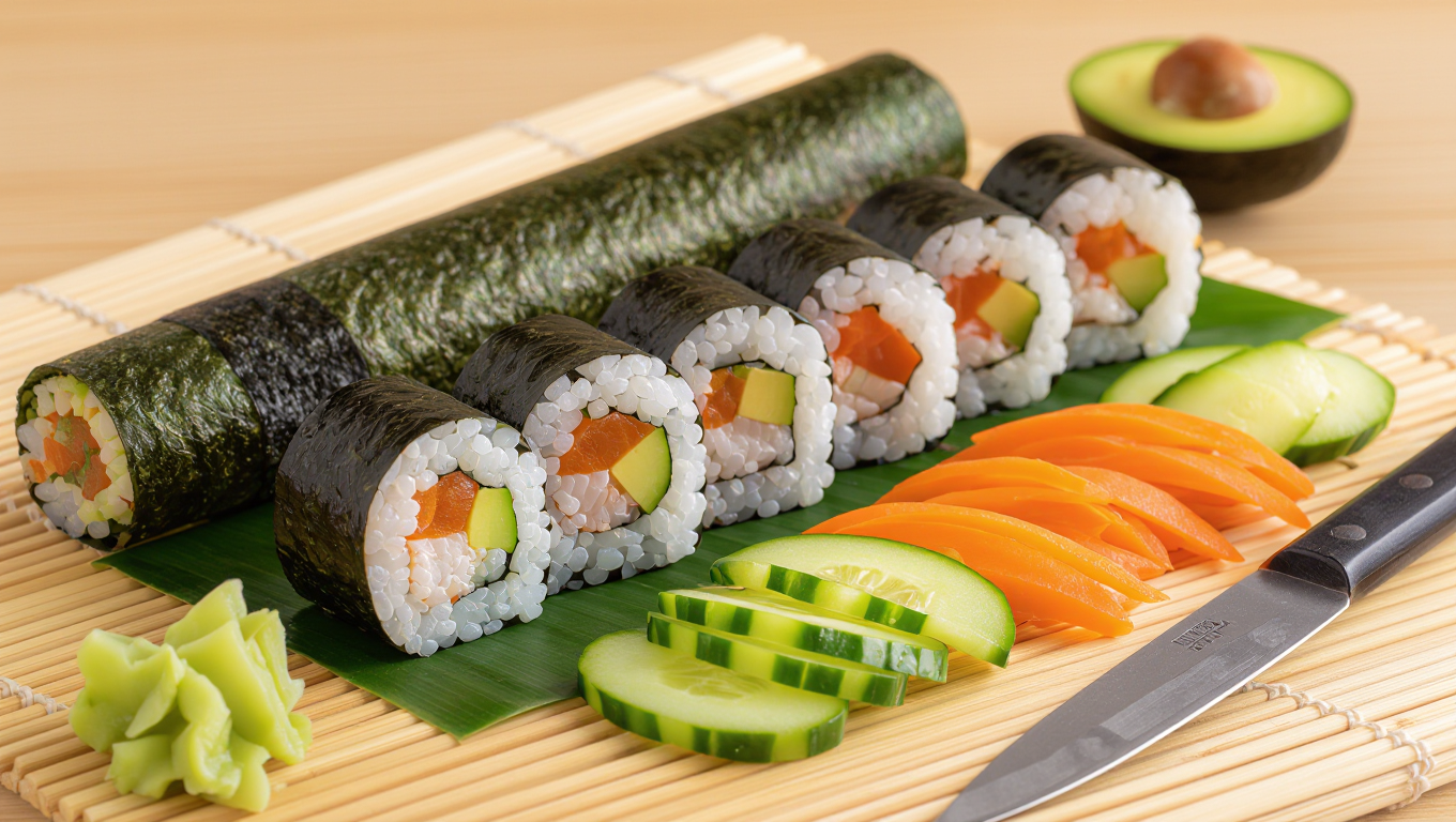 Recettes finger food : Sushis de légumes sans cuisson