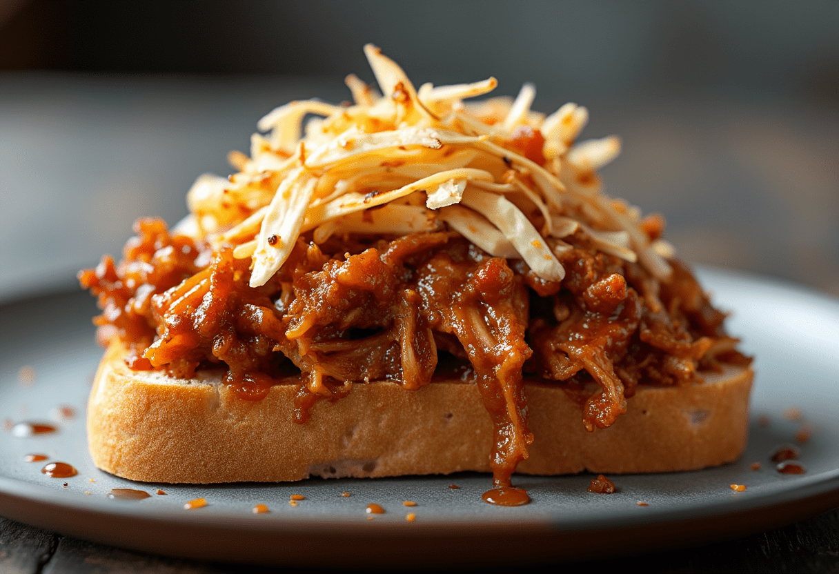 Recette de tartine BBQ pulled pork