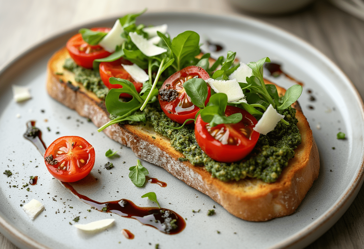 Recette de tartine veggie à l'italienne
